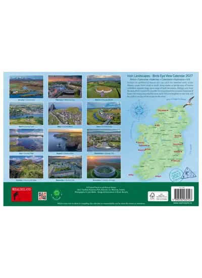 Irish Landscapes Bird's Eye View 2027 Calendar